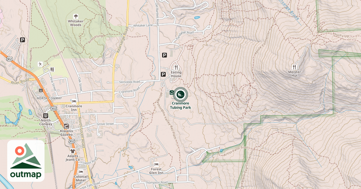 Map of Cranmore Tubing Park