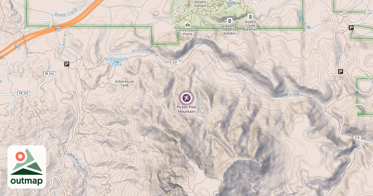 Map of Picket Post Mountain