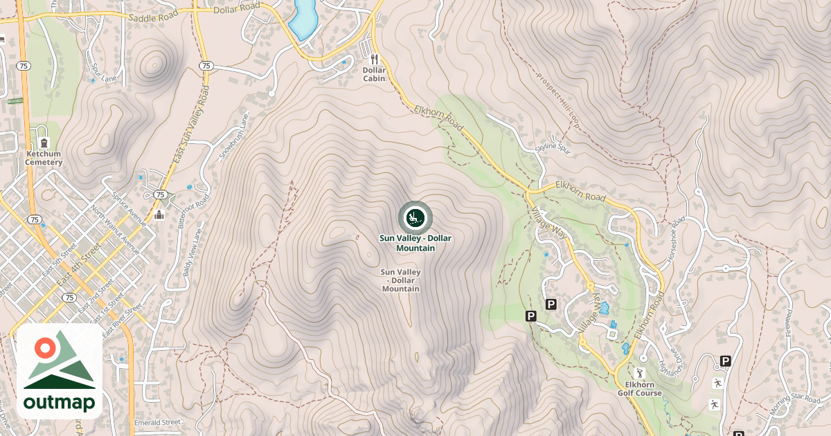 Map of Sun Valley - Dollar Mountain