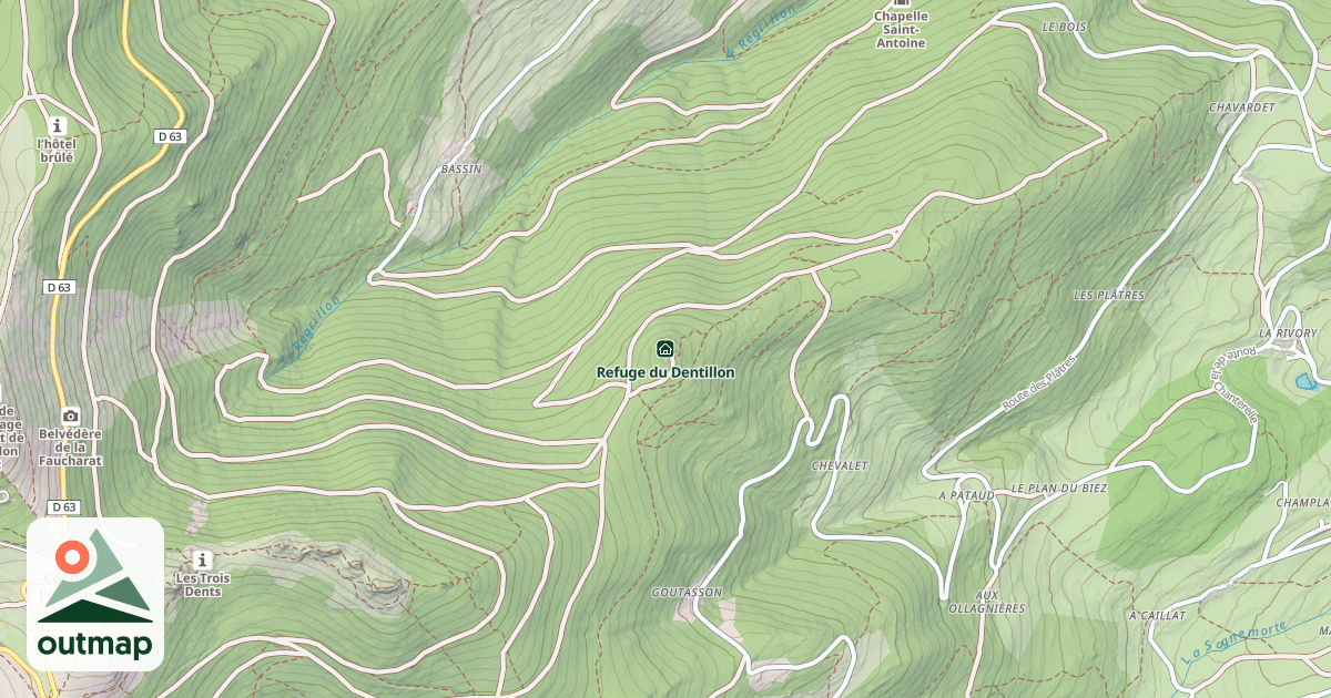 Map of Refuge du Dentillon