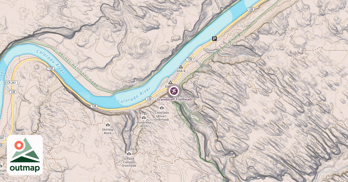 Map of Grandstaff Trailhead