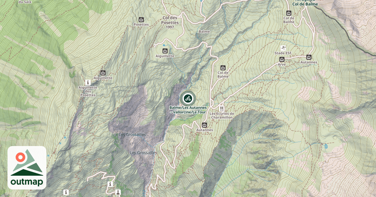 Map of Balme/​Les Autannes – Vallorcine/​Le Tour