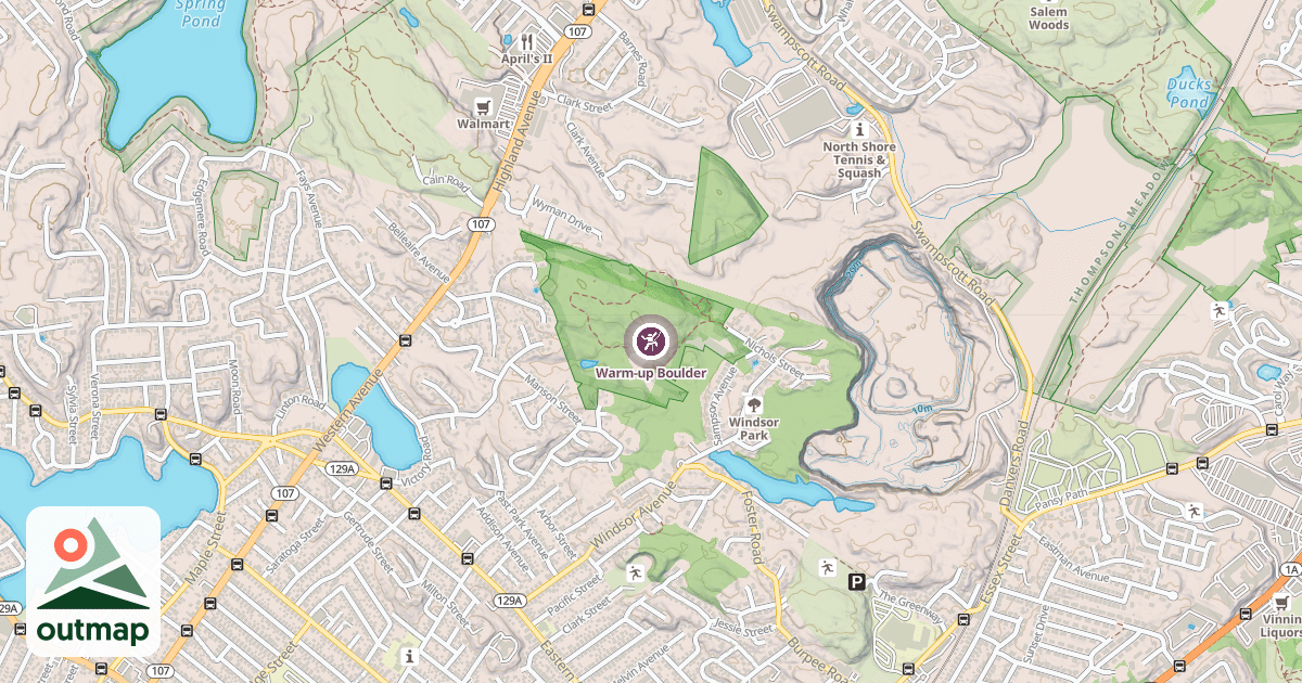 Map of Warm-up Boulder