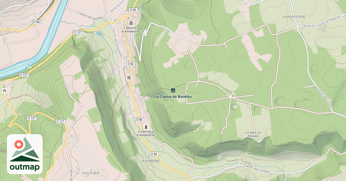 Map of La Claous de Boudou