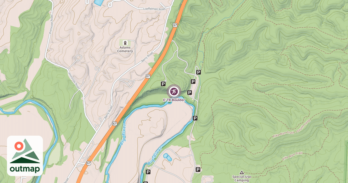 Map of E: TR Boulder