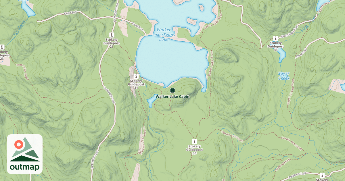 Map of Walker Lake Cabin