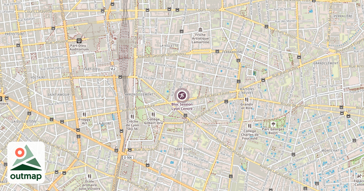 Map of Bloc Session Lyon Centre