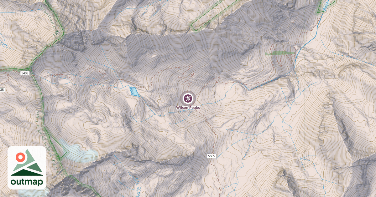 Map of Wilson Peaks