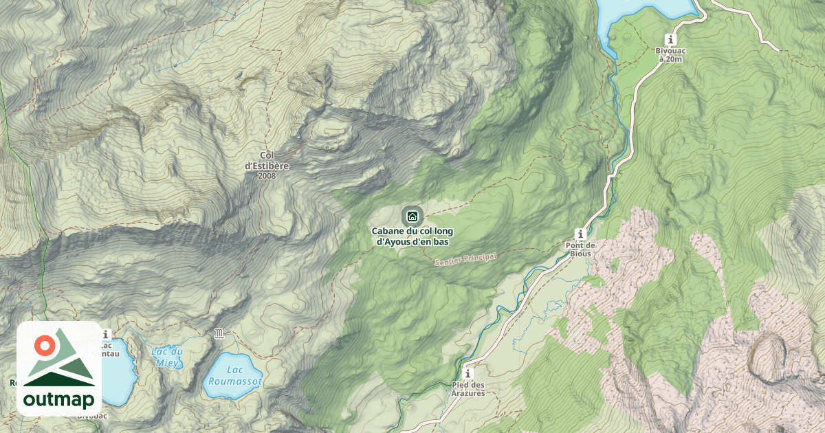 Map of Cabane du col long d'Ayous d'en bas