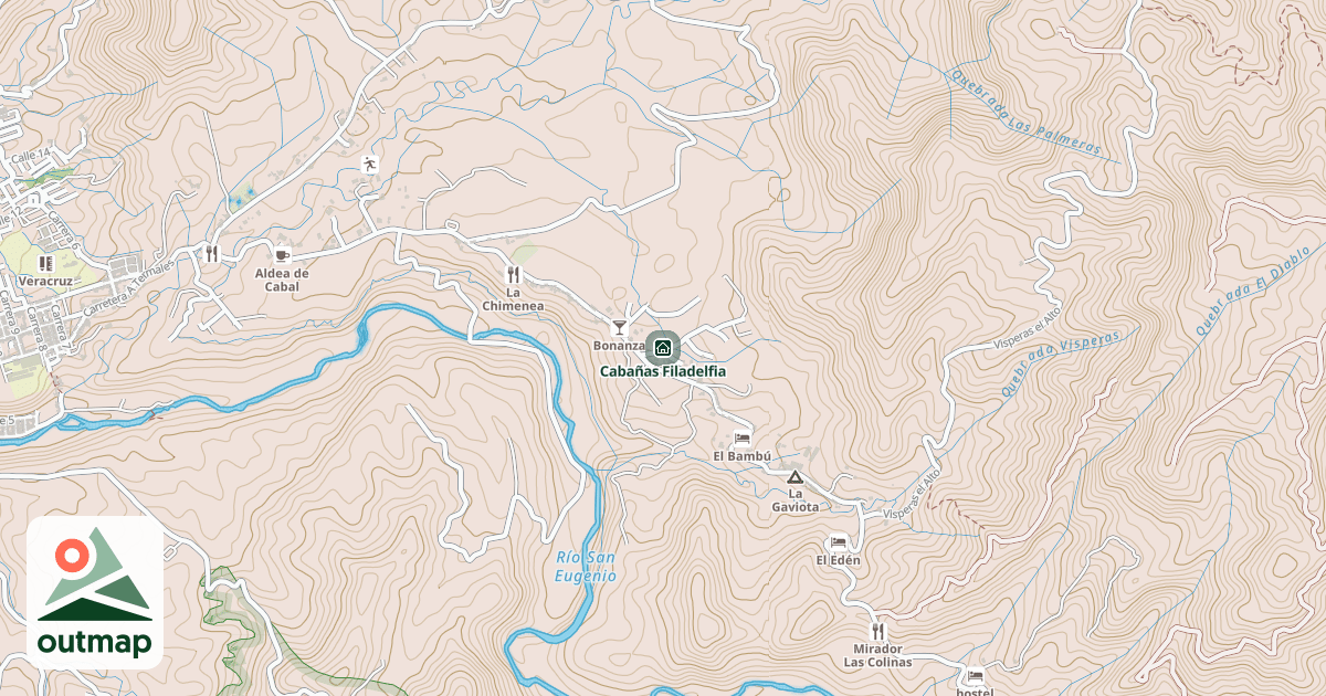 Map of Cabañas Filadelfia
