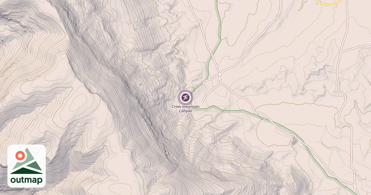Map of Cross mountain Canyon