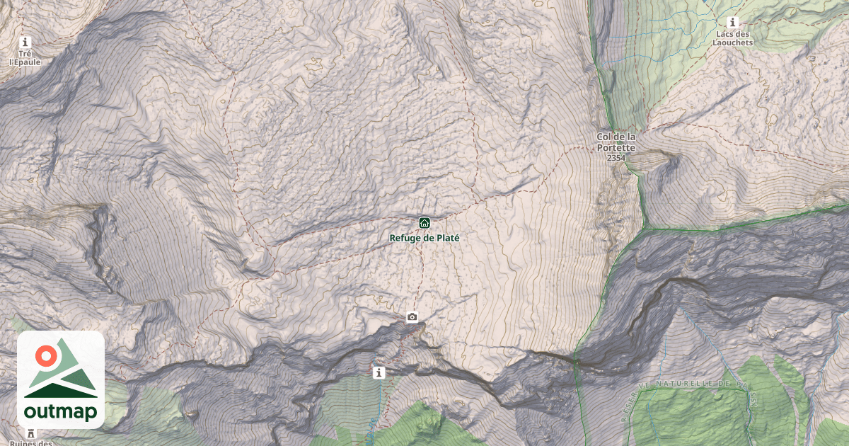 Map of Refuge de Platé