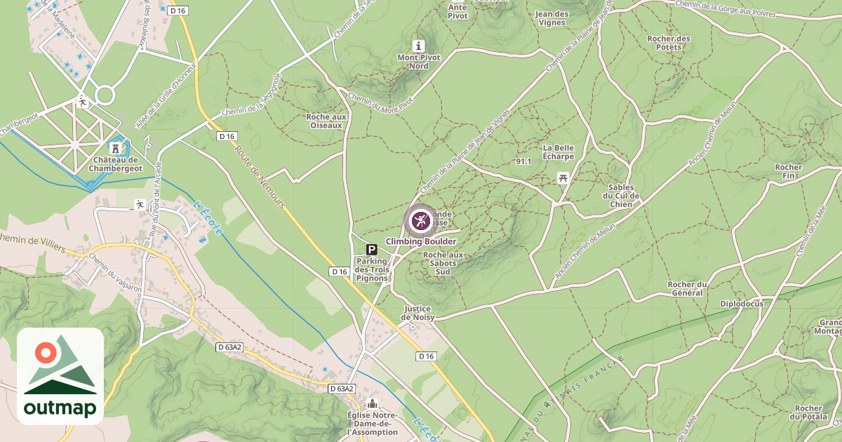 Map of Climbing Boulder