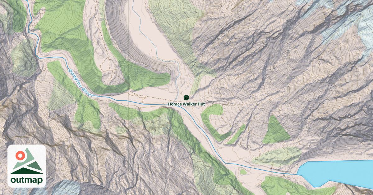 Map of Horace Walker Hut
