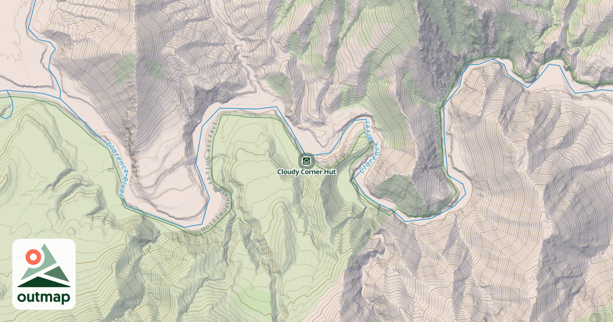 Map of Cloudy Corner Hut