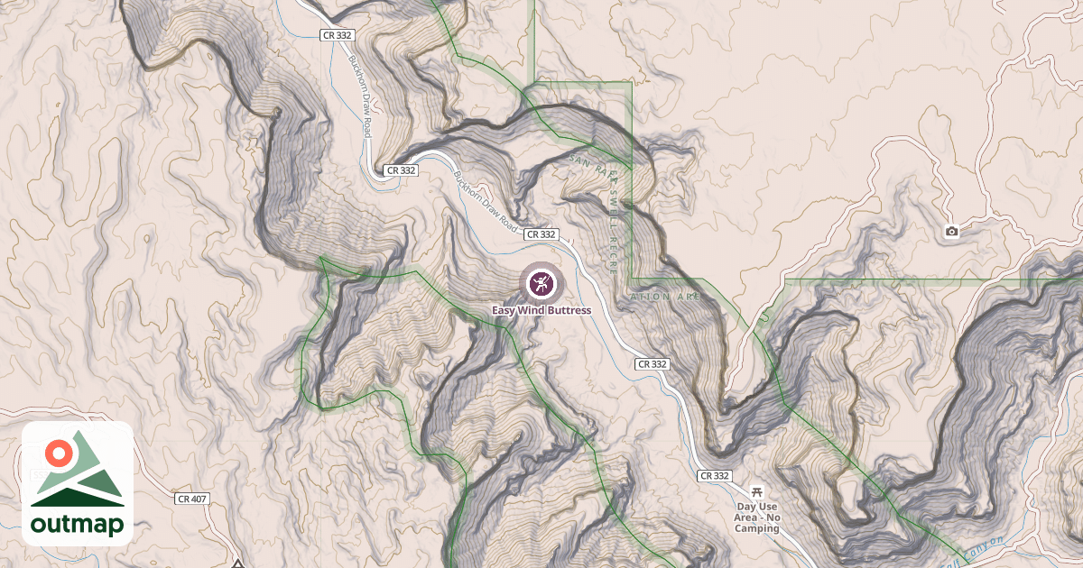 Map of Easy Wind Buttress