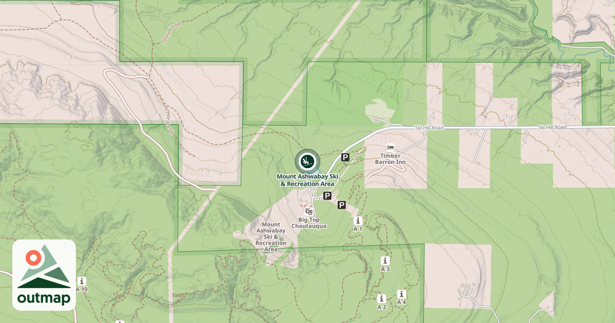 Map of Mount Ashwabay Ski & Recreation Area