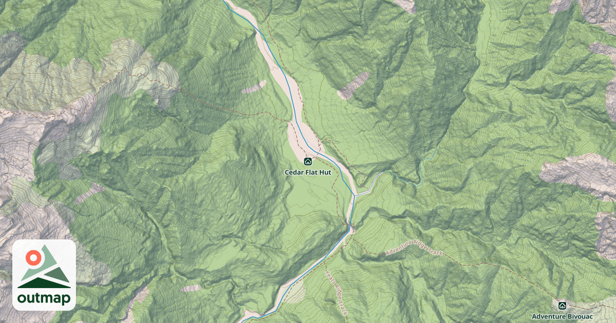 Map of Cedar Flat Hut