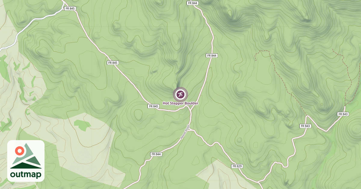 Map of Hot Stepper Boulder