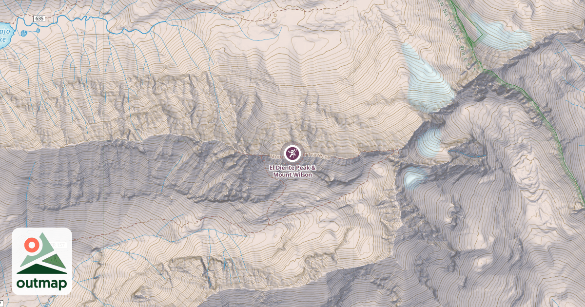 Map of El Diente Peak & Mount Wilson