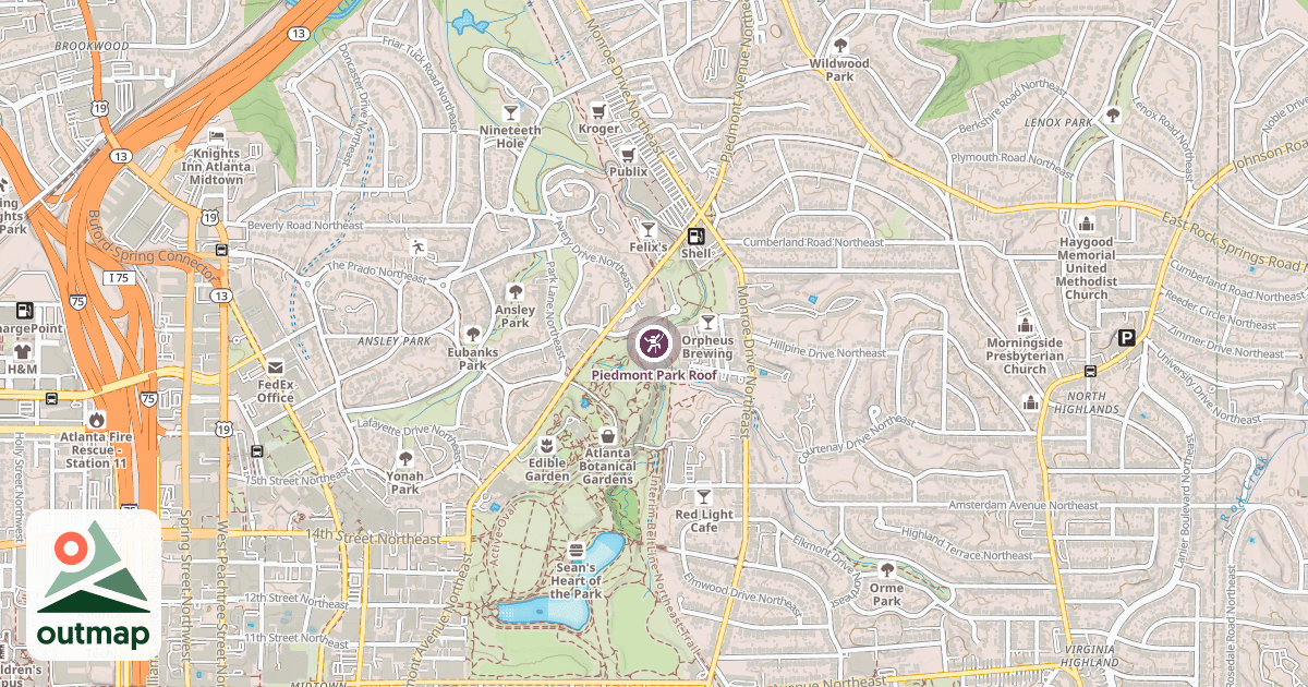 Map of Piedmont Park Roof