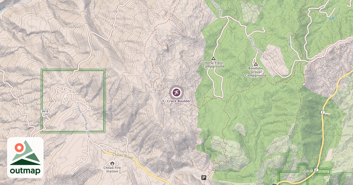 Map of Y - Crack Boulder