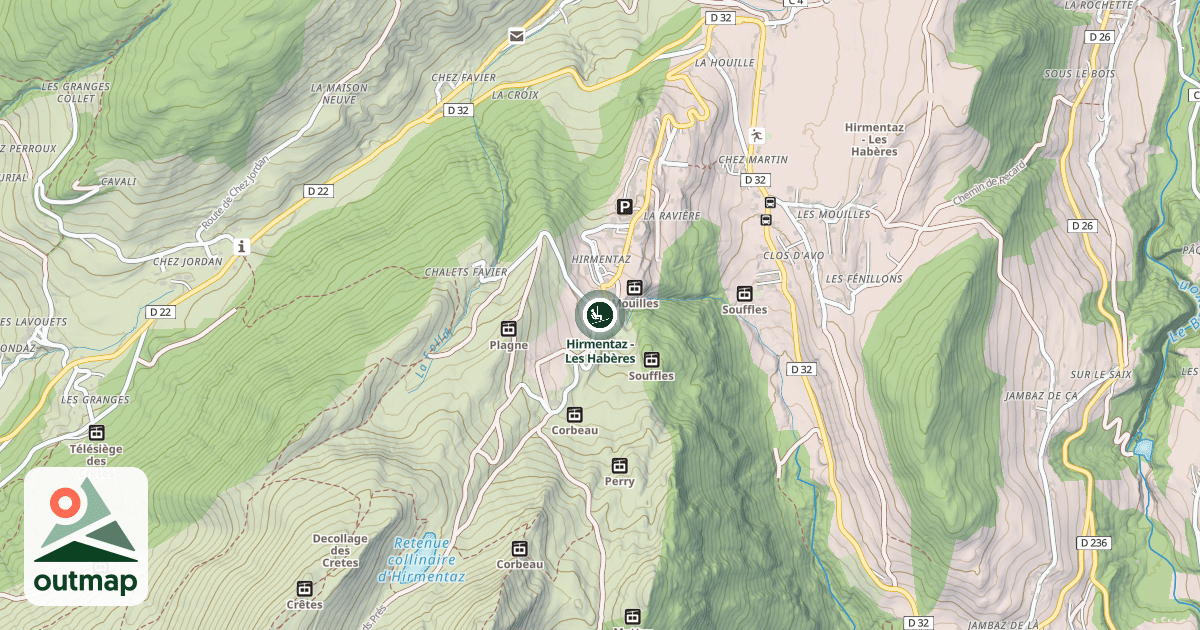 Map of Hirmentaz - Les Habères