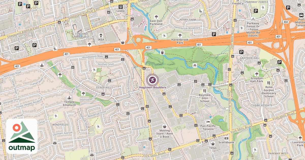 Map of Hogtown Boulders