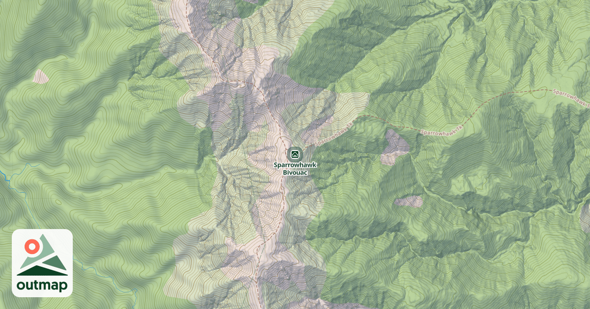 Map of Sparrowhawk Bivouac