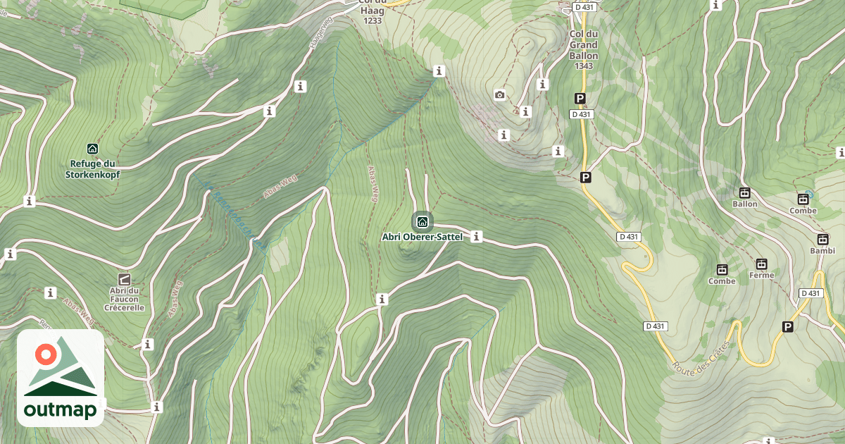 Map of Abri Oberer-Sattel