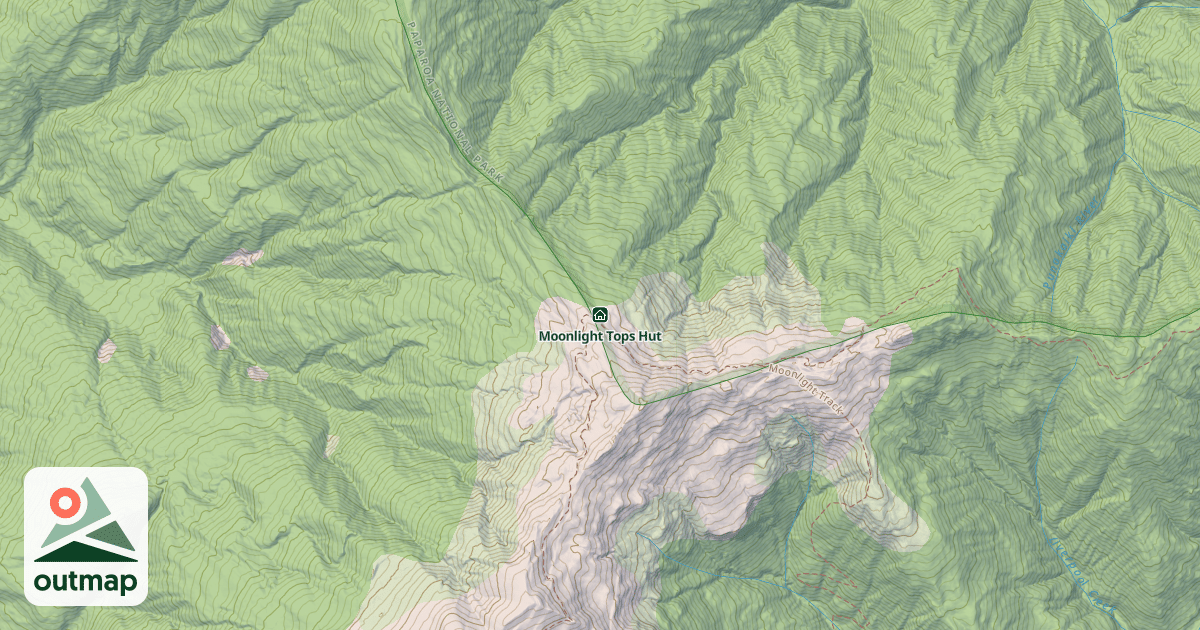 Map of Moonlight Tops Hut