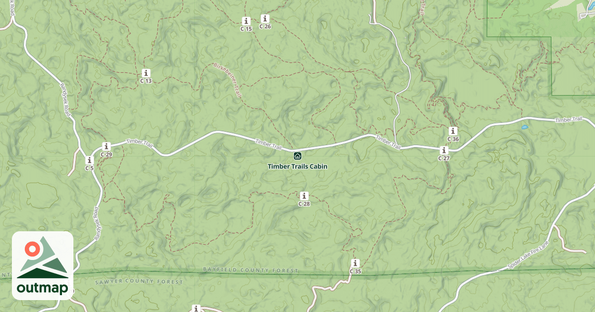 Map of Timber Trails Cabin