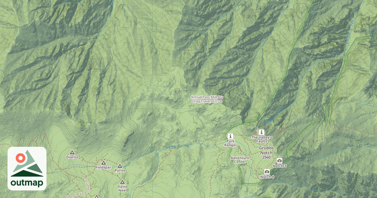 Map of Annual Pass AKA Ass Drag Traverse