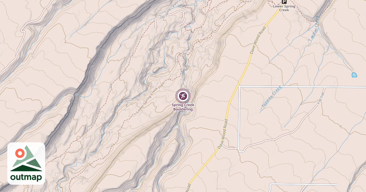 Map of Spring Creek Bouldering