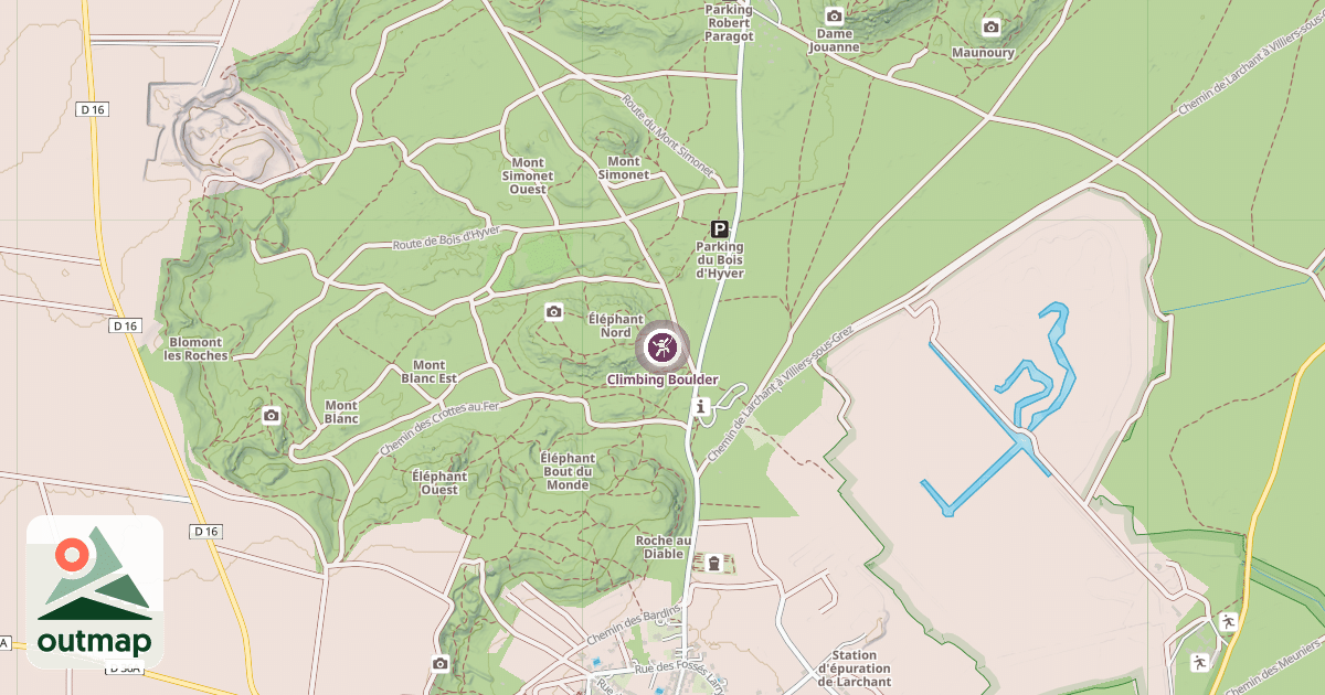 Map of Climbing Boulder