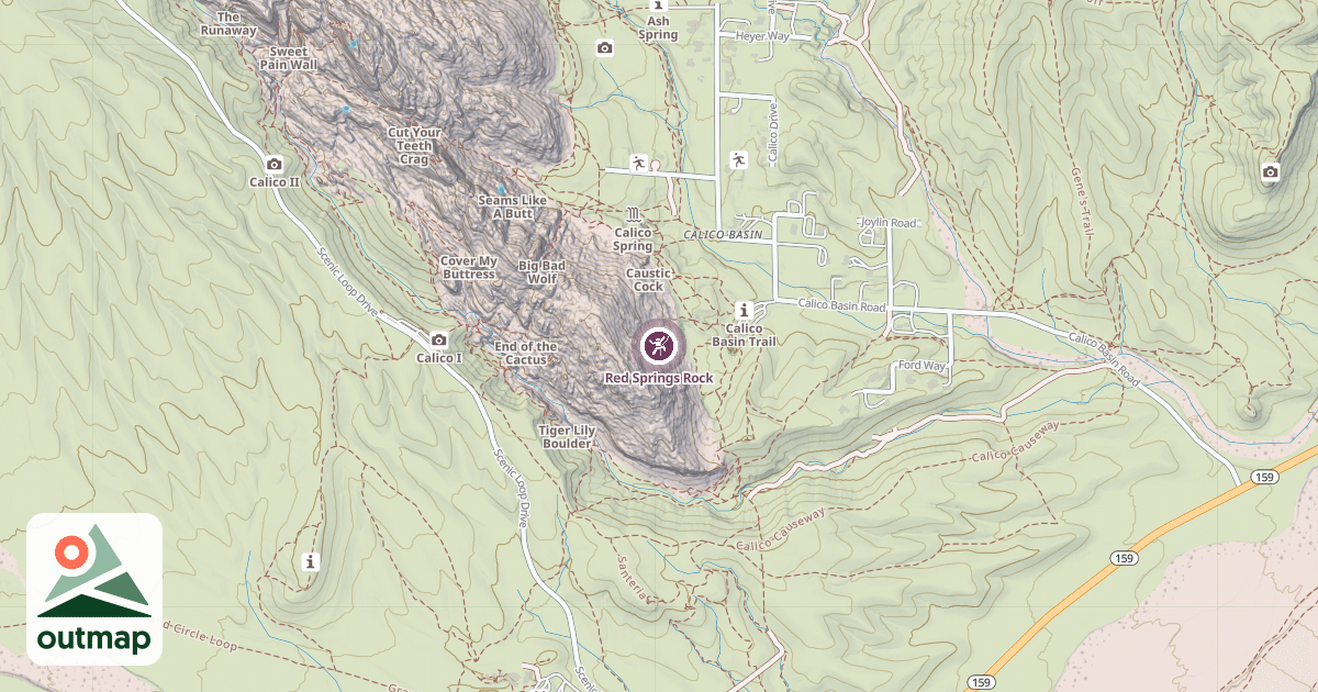 Map of Red Springs Rock