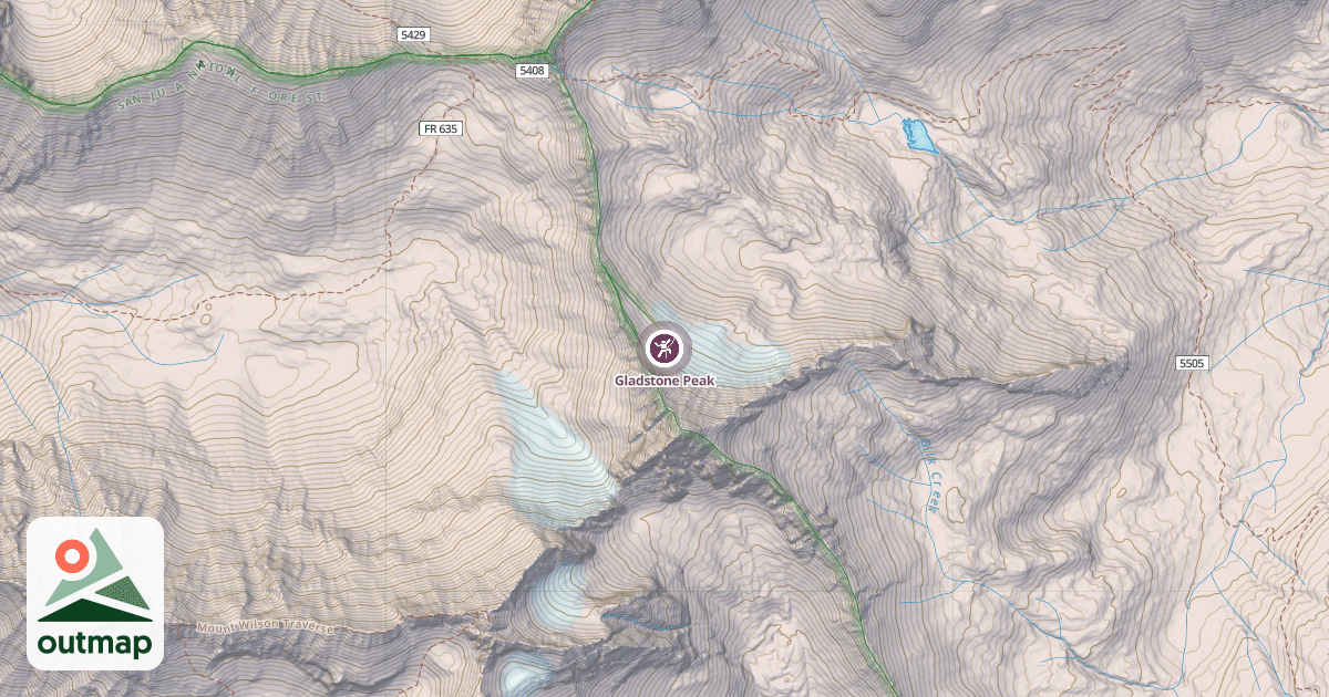 Map of Gladstone Peak