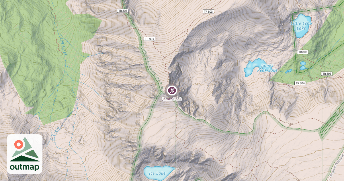 Map of James Peak