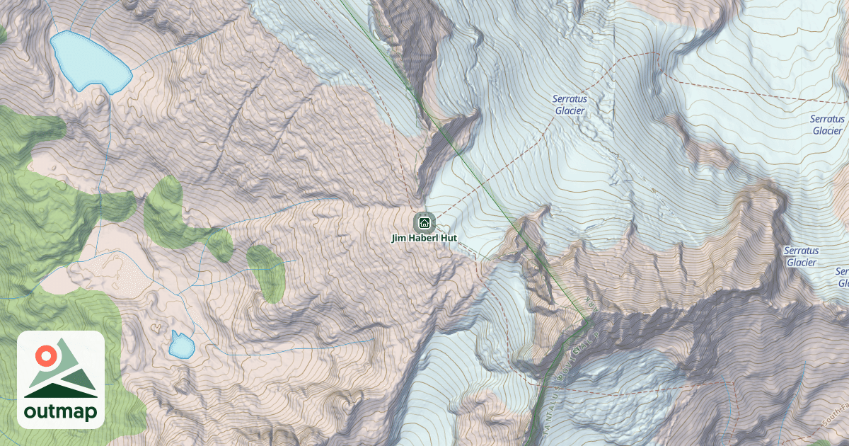 Map of Jim Haberl Hut