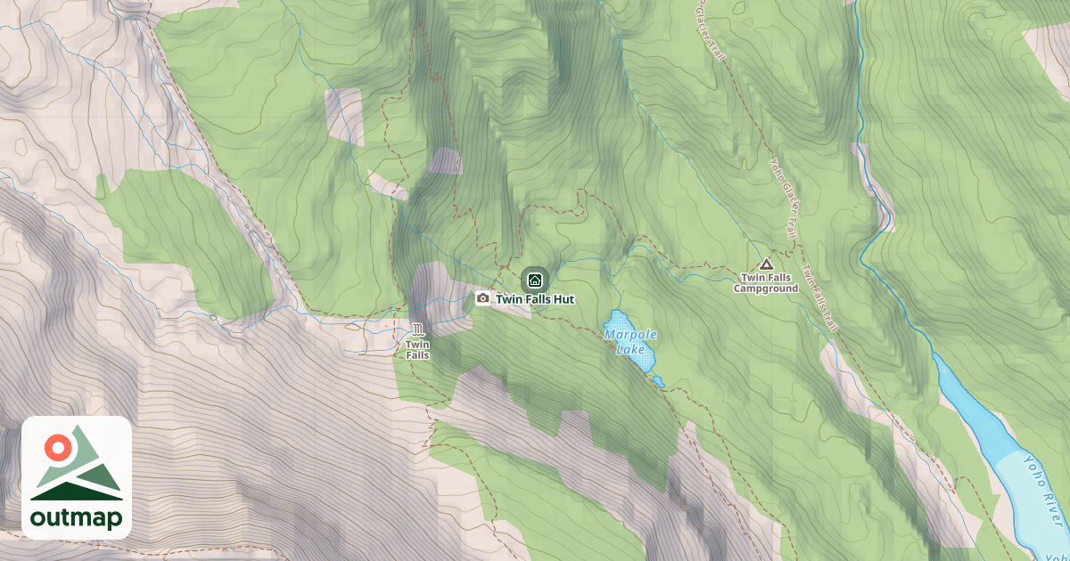 Map of Twin Falls Hut