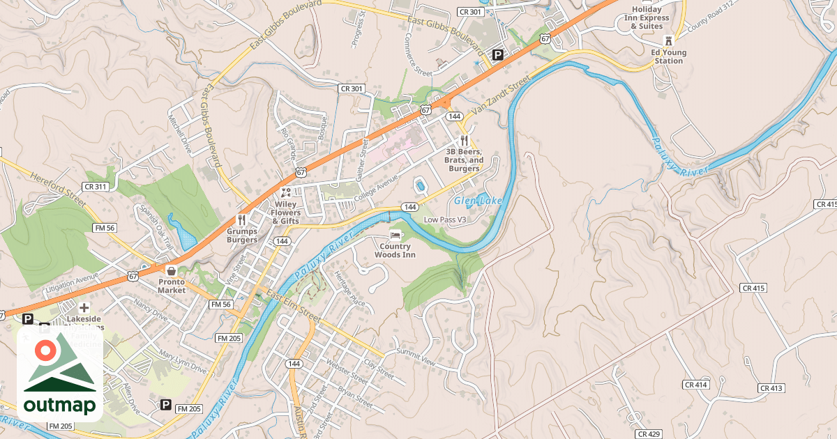 Map of Low Pass in Somervell