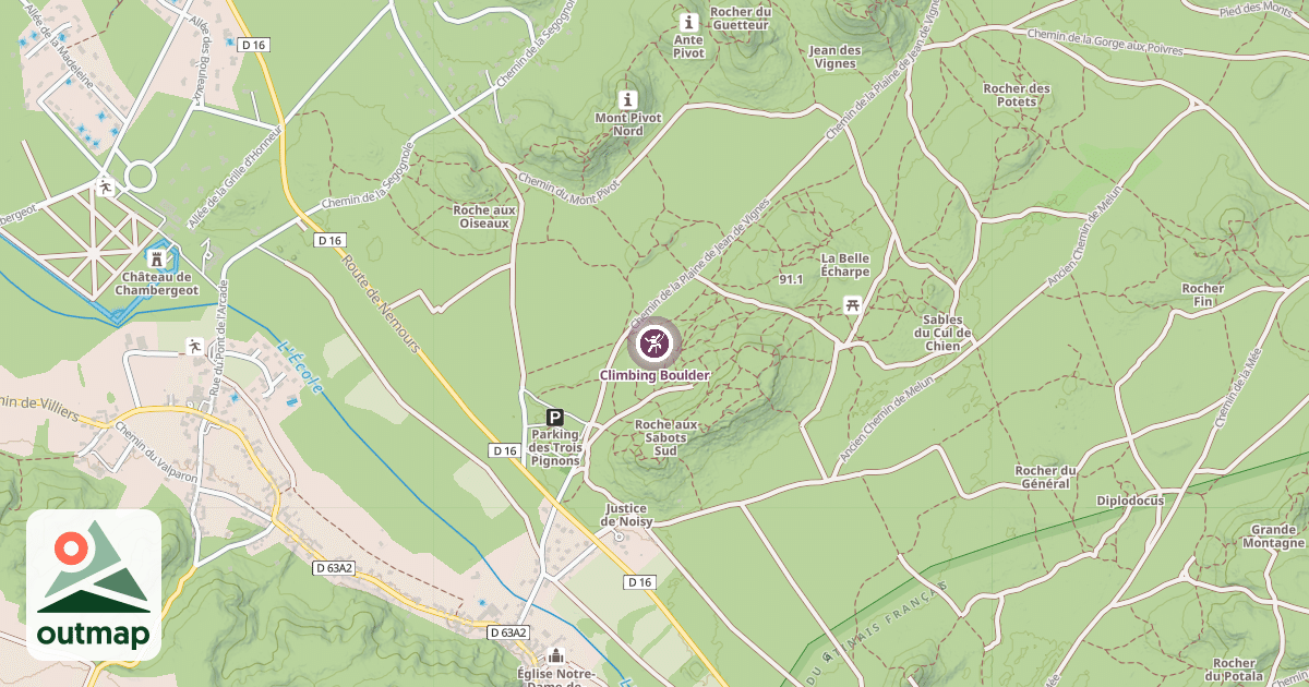 Map of Climbing Boulder