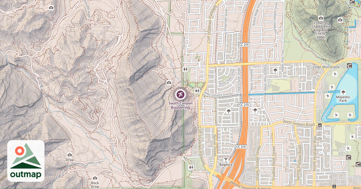 Map of South Canyon Bouldering