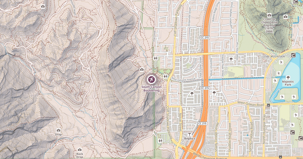Map preview of South Canyon Bouldering