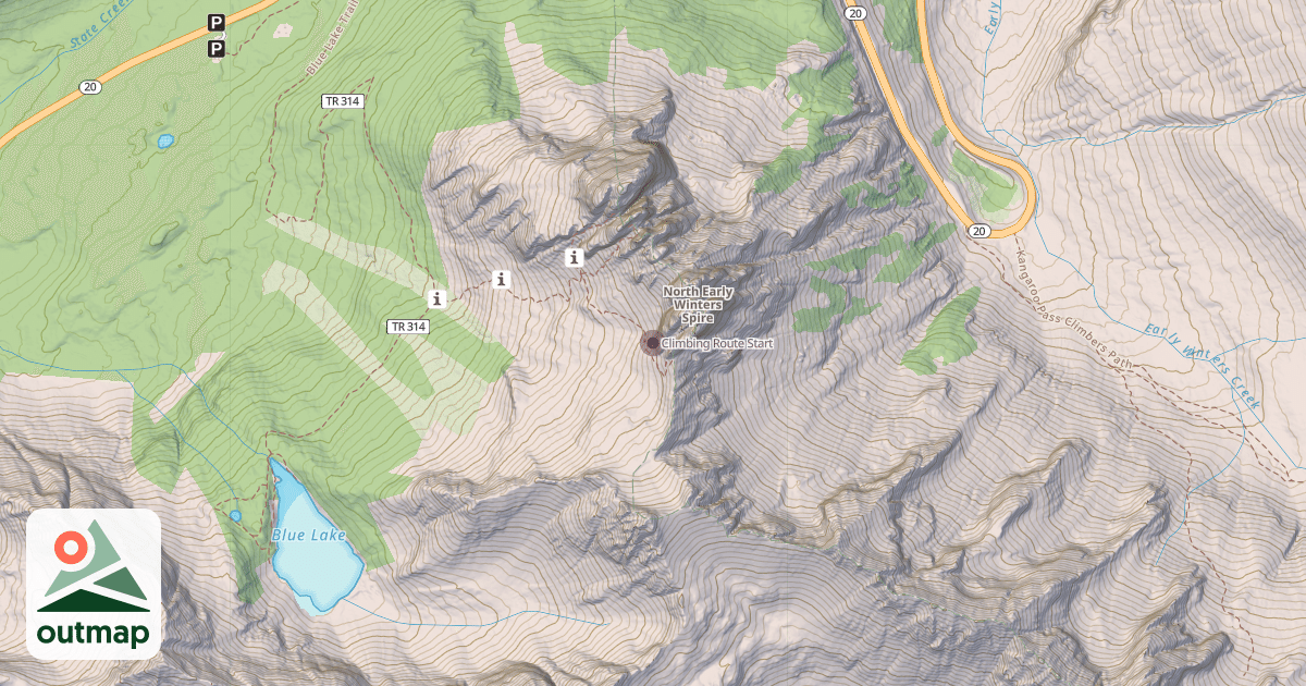 Map of Climbing Route Start