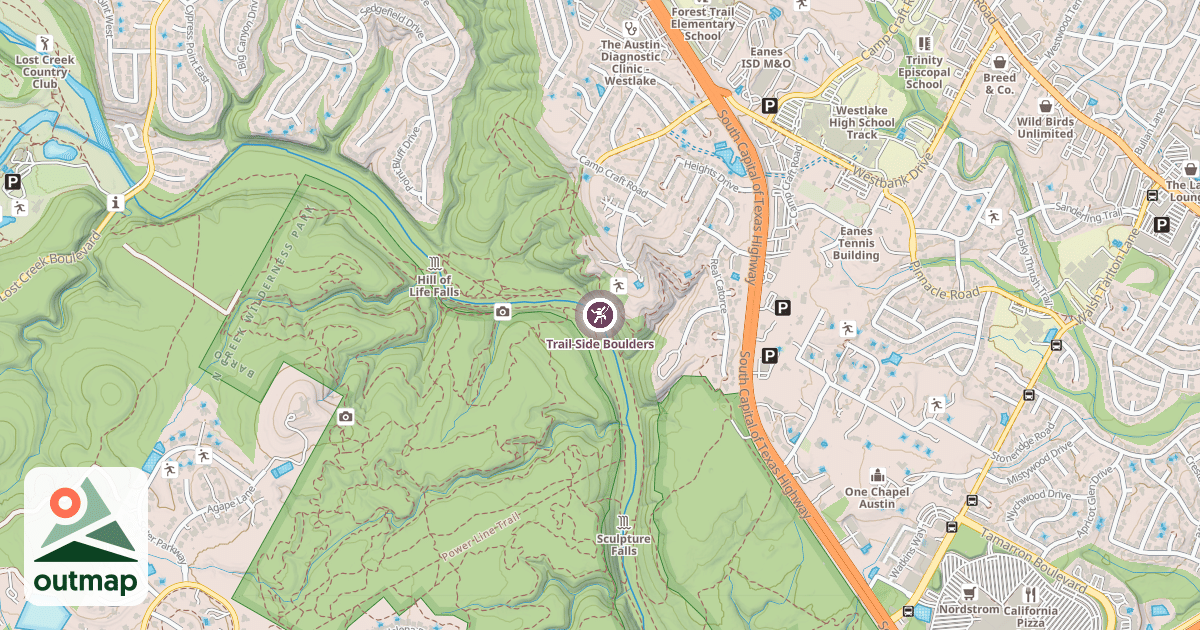 Map of Trail-Side Boulders