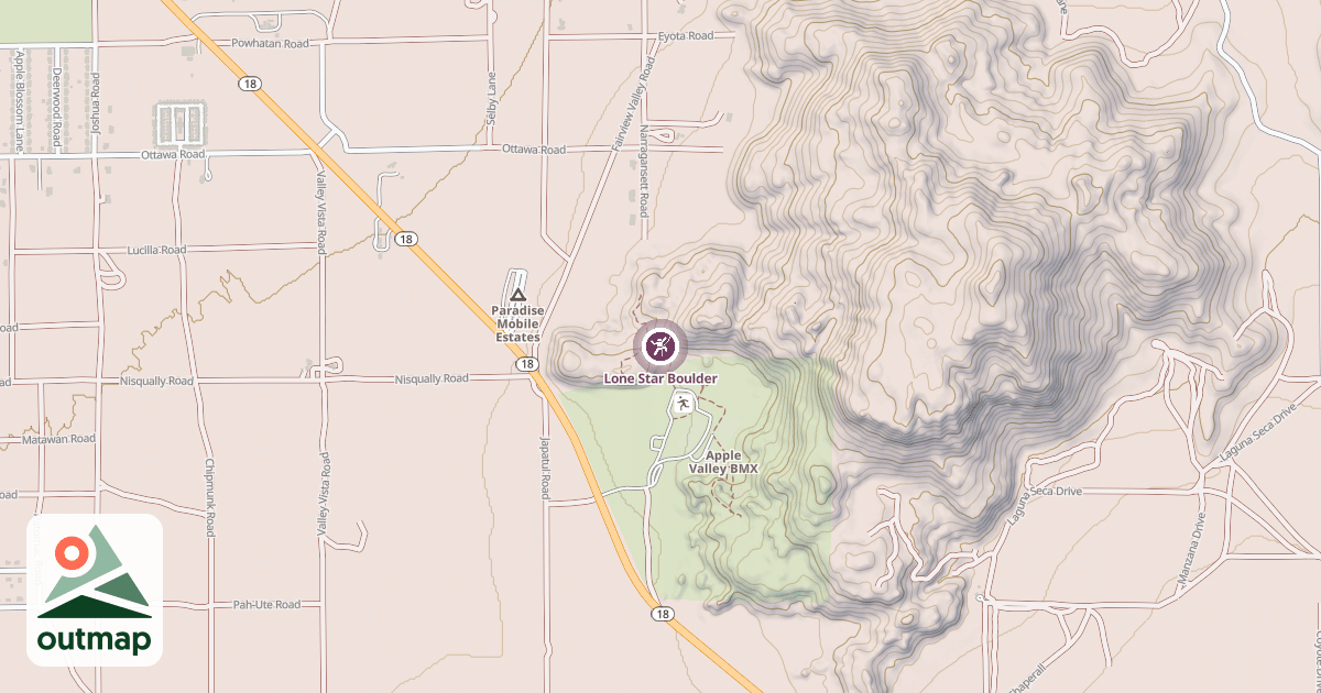 Map of Lone Star Boulder