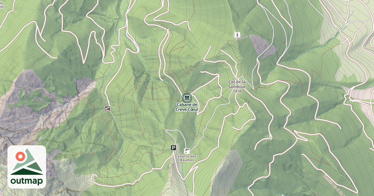 Map of Cabane de Crève Cœur