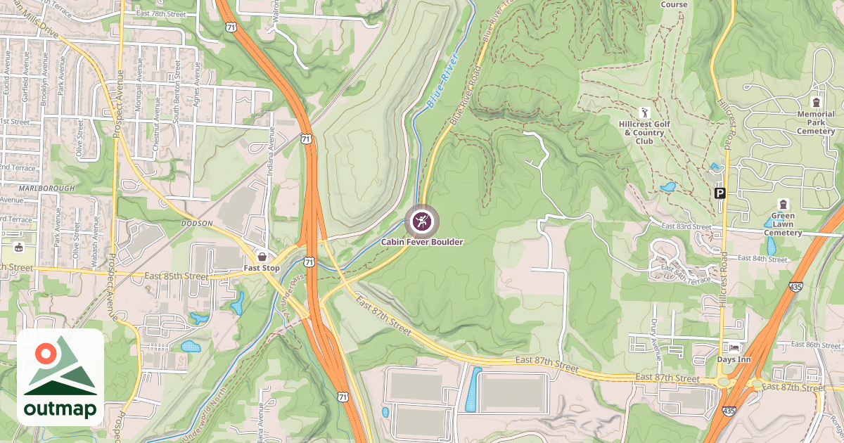 Map of Cabin Fever Boulder