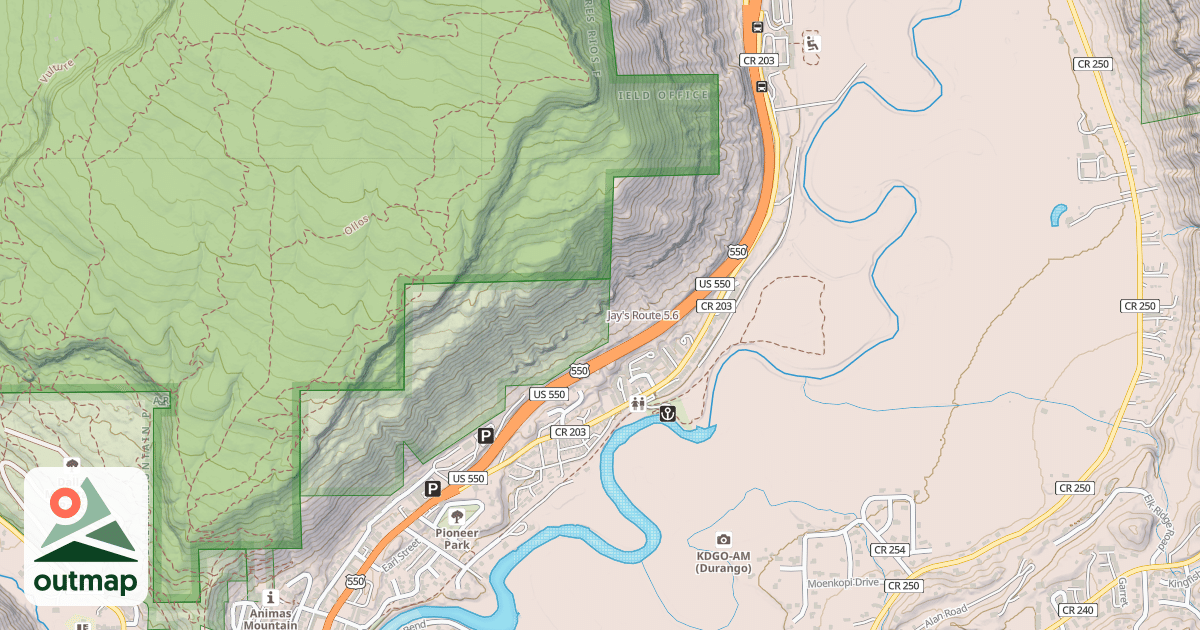 Map of Jay's Route